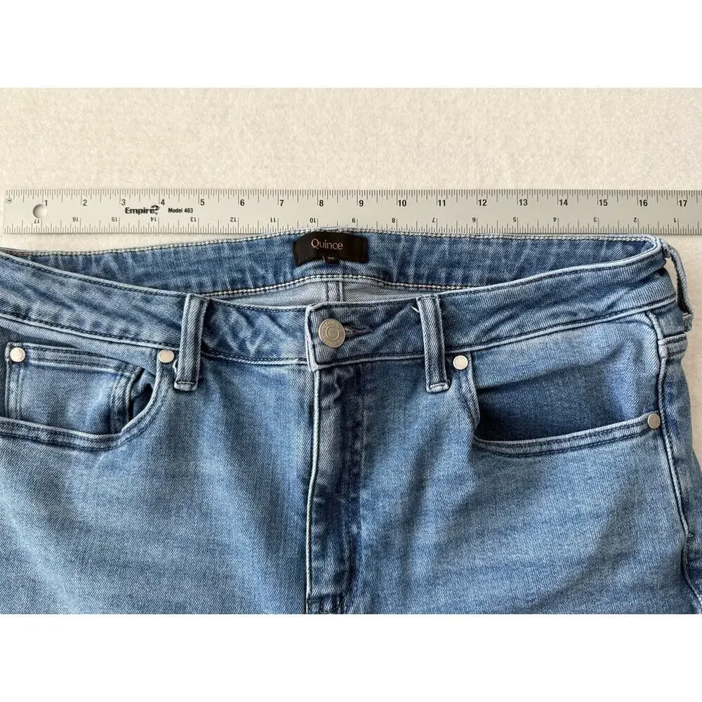 Quince Women Jeans Bella Stretch Wide Leg Seaside Blue 32/32 - Picture 8 of 10